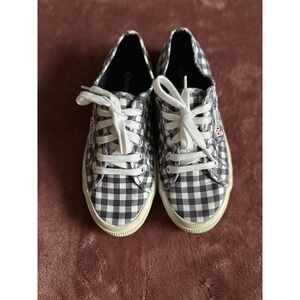 Superga Classic Gingham Plaid Canvas Sneakers Preppy Women's Shoes‎ Size 6.5